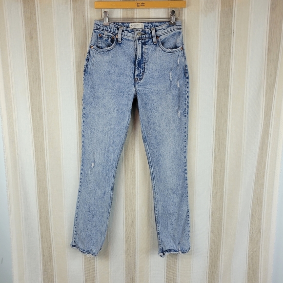 Abercrombie‎ & Fitch The 90s Skinny High Rise Jeans Blue Size 27/4 Short - Picture 1 of 10